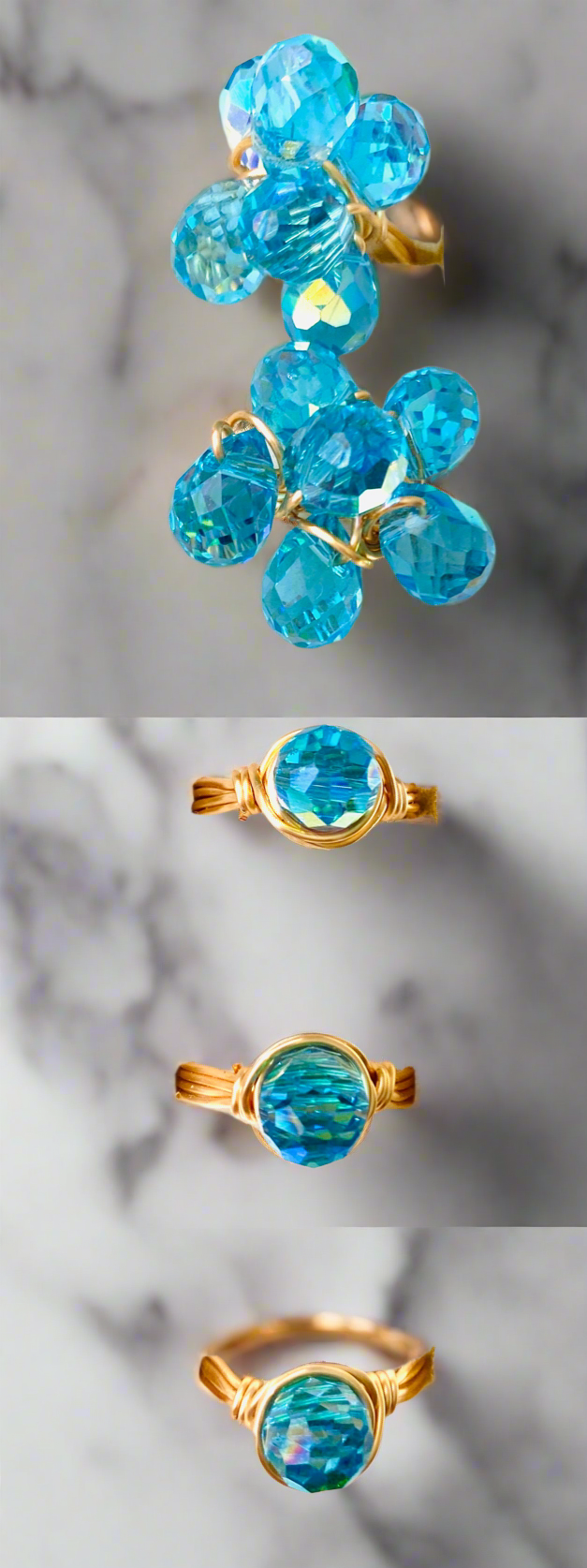 Blue Glass rings