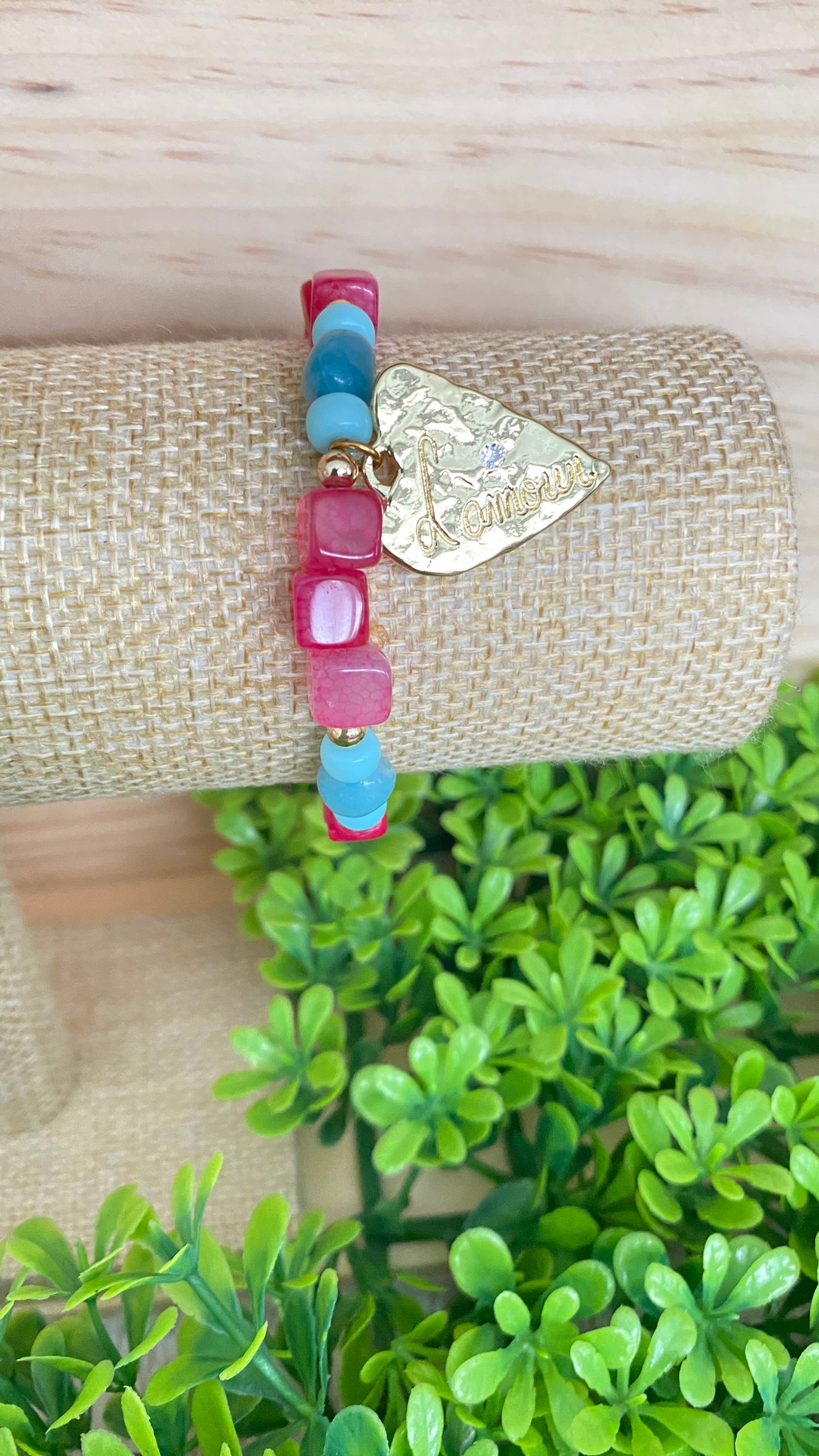 Glass and Amazonite bracelet