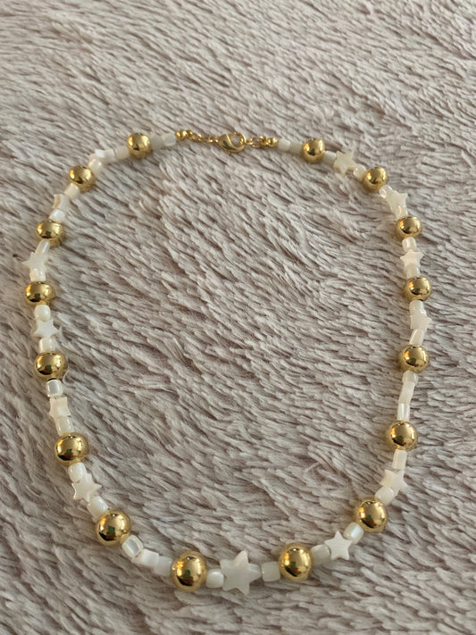 Seashells and Gold necklace