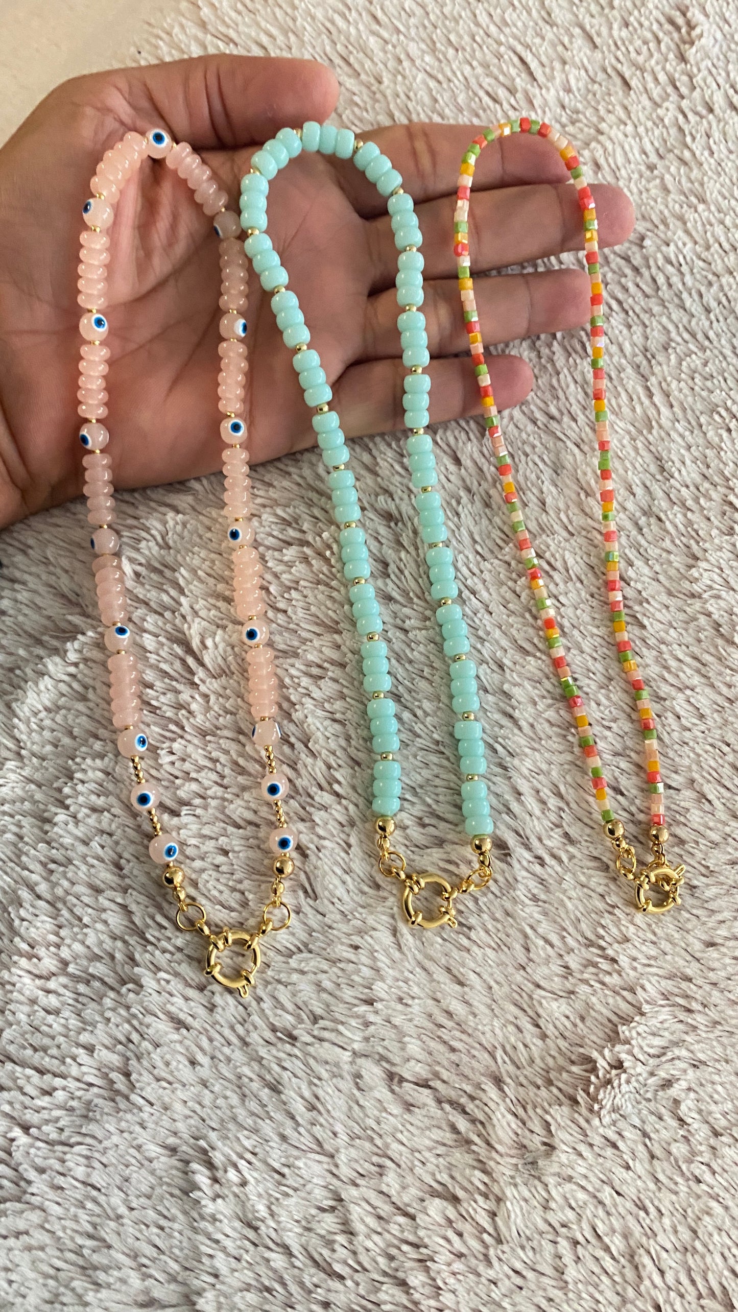 Glass and Gold Plated 18k necklaces (NEW)