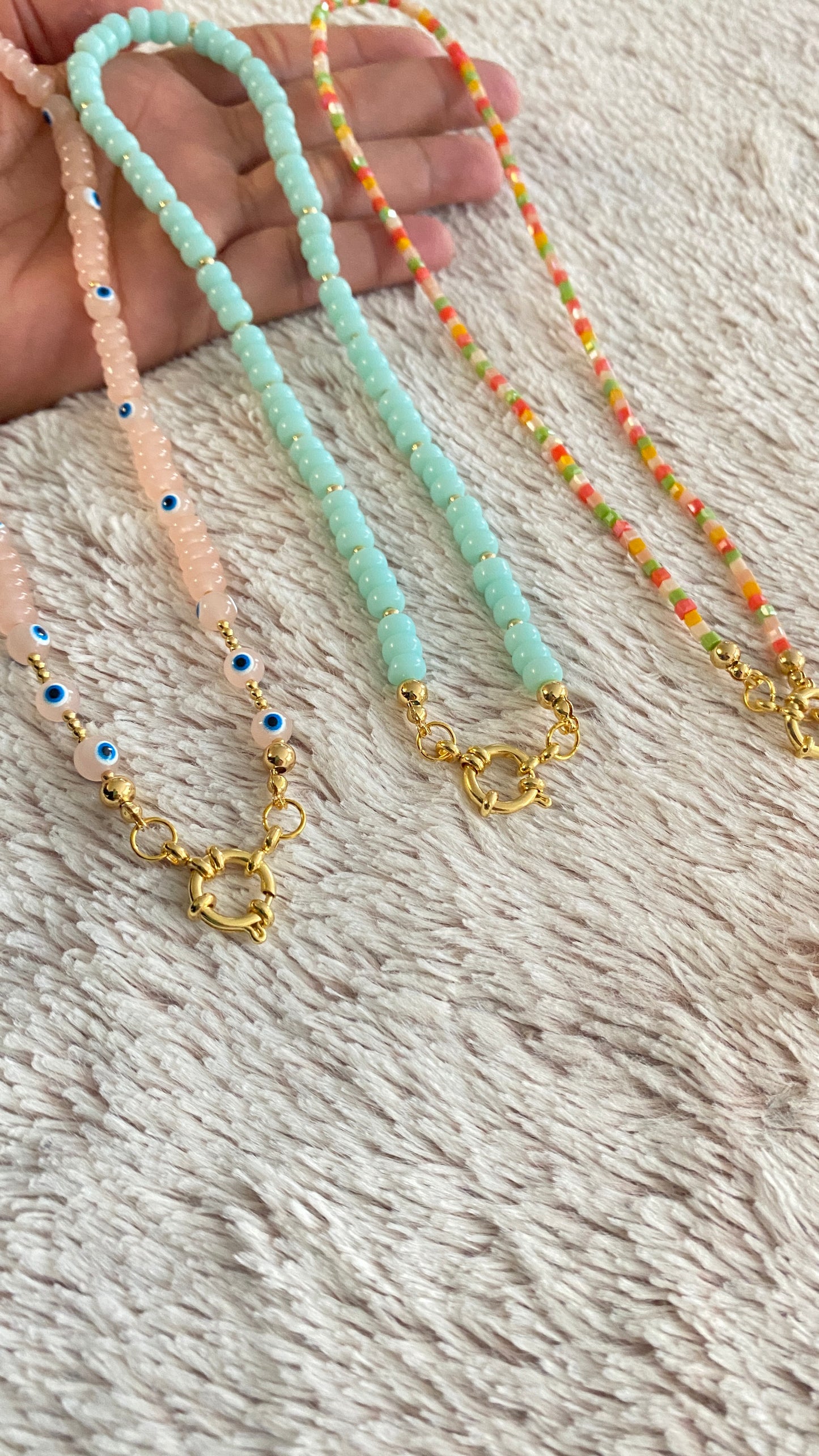 Glass and Gold Plated 18k necklaces (NEW)